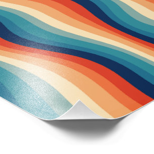 Colourful Retro Waves Vintage Photo Print
