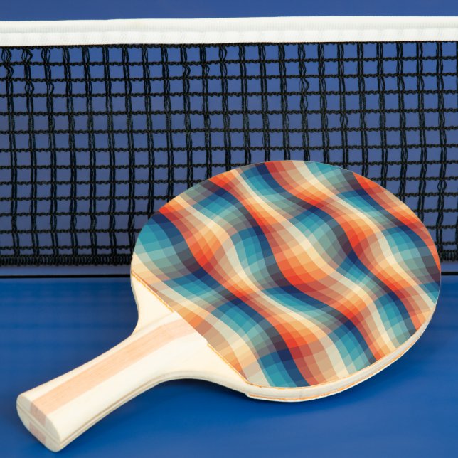 Colourful Retro Waves Vintage Ping Pong Paddle (Insitu)