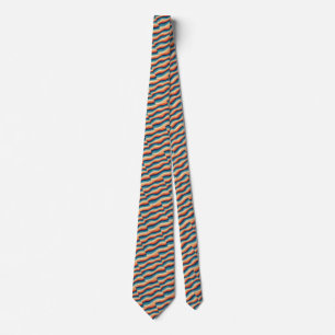 Colourful Retro Waves Vintage Tie