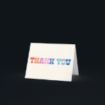 Colourful Retro Western Typography Simple Thank You Card<br><div class="desc">This cute and colourful thank you card features a multicolor retro font in bright colours.</div>