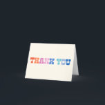 Colourful Retro Western Typography Simple Thank You Card<br><div class="desc">This cute and colourful thank you card features a multicolor retro font in bright colours.</div>
