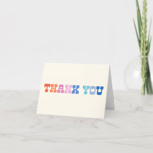 Colourful Retro Western Typography Simple Thank You Card