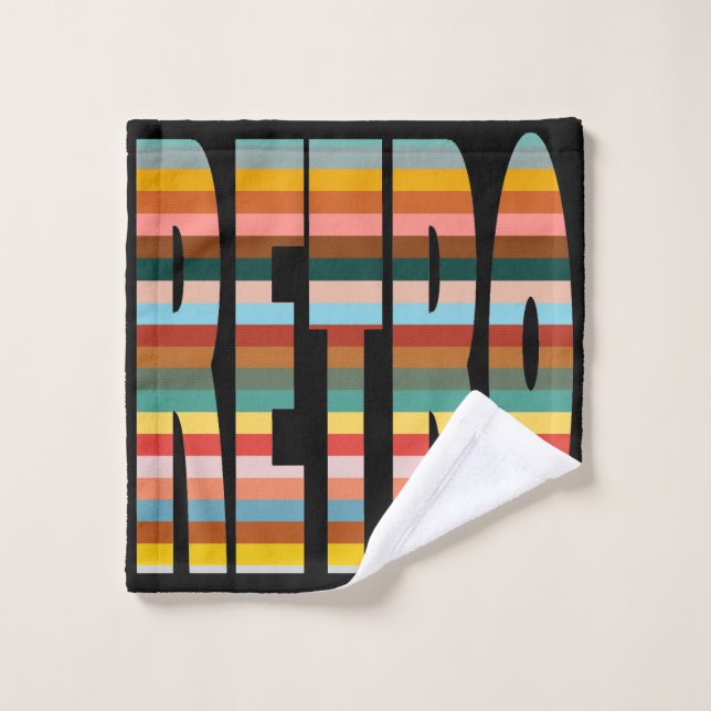 Colourful Retro Word Stripes  Wash Cloth (Wash Cloth)