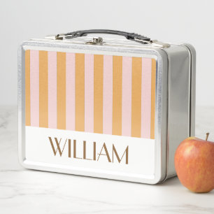 Colourful retro yellow Personalised gifts template Metal Lunch Box