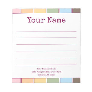 Colourful Retro Your Name Lined Notepad