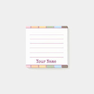 Colourful Retro Your Name Lined Post-it Notes
