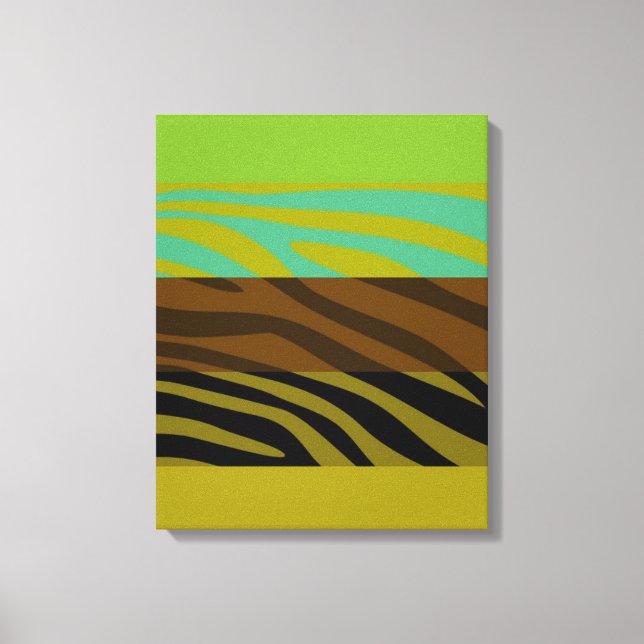 Colourful Retro Zebra Stripe Pattern 4 Canvas Print (Front)