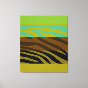 Colourful Retro Zebra Stripe Pattern 4 Canvas Print