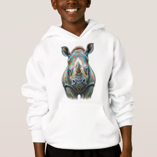 Colourful Rhino Portrait Vibrant Wildlife