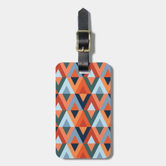Colourful rhombuses and triangles pattern luggage tag (Front Vertical)