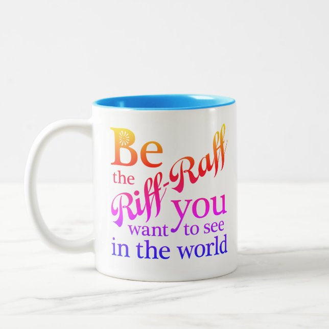 Colourful Riff-Raff Two-Tone Coffee Mug (Left)