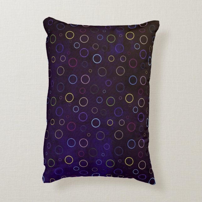 Colourful ring pattern, dark blue shade background decorative cushion (Back(Vertical))