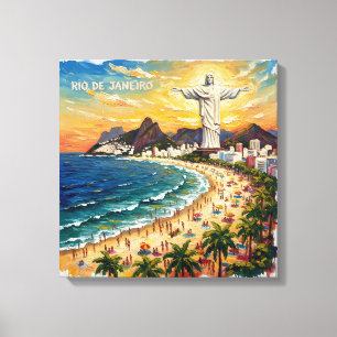 Colourful Rio de Janeiro Beachfront Canvas Print