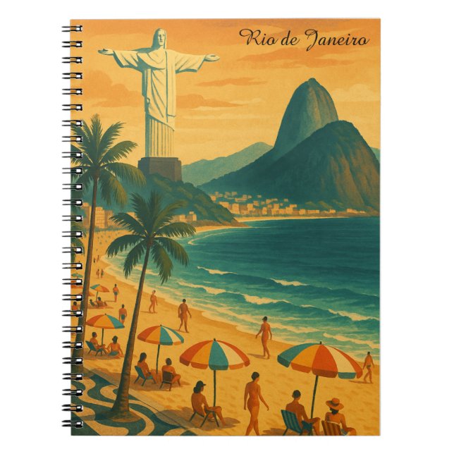 Colourful Rio de Janeiro Brazil Copacabana Beach Notebook (Front)