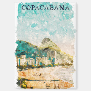 Colourful Rio de Janeiro Copacabana Beach Painting Magnet