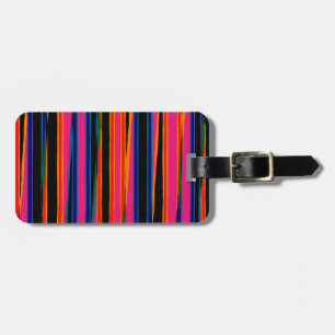 Colourful ripped paper pattern luggage tag