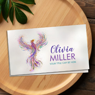 Colourful Rising Phoenix Bird  Business Card