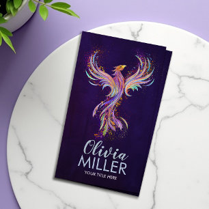 Colourful Rising Phoenix Bird  Business Card