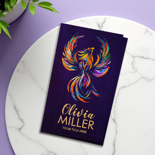 Colourful Rising Phoenix Bird  Business Card