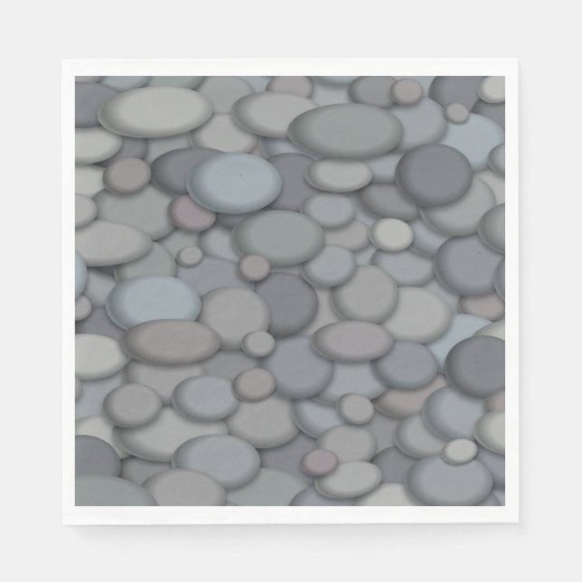 Colourful River Rock Pebbles Art Napkin (Front)