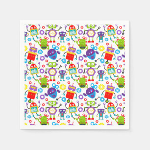 Colourful Robot Party Napkin