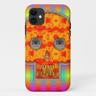 Colourful Robot Skull On Rainbow Background Case-Mate iPhone Case
