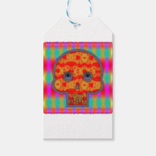 Colourful Robot Skull Painting Gift Tags