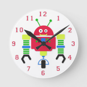 Colourful Robot Wall Clock
