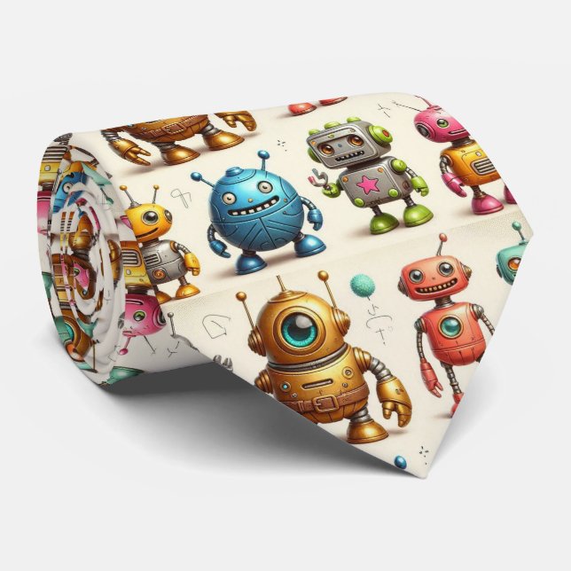 Colourful Robots | STEM Tie (Rolled)