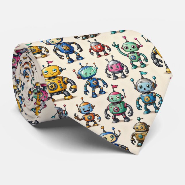 Colourful Robots | STEM Tie (Rolled)