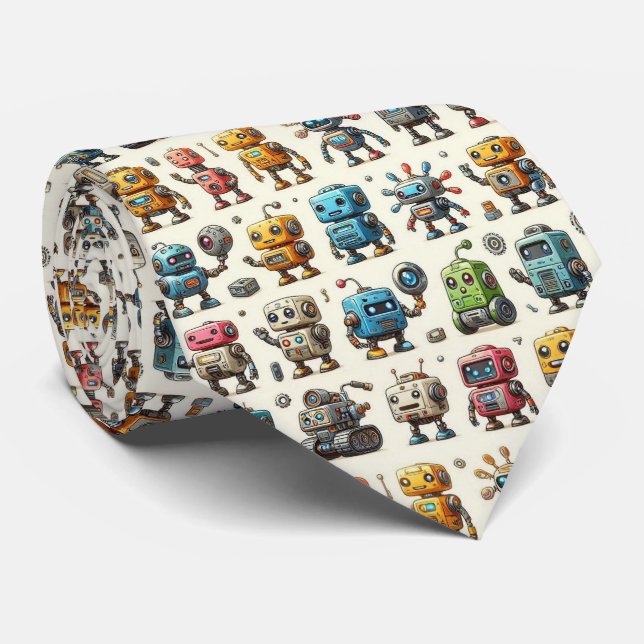 Colourful Robots | STEM Tie (Rolled)