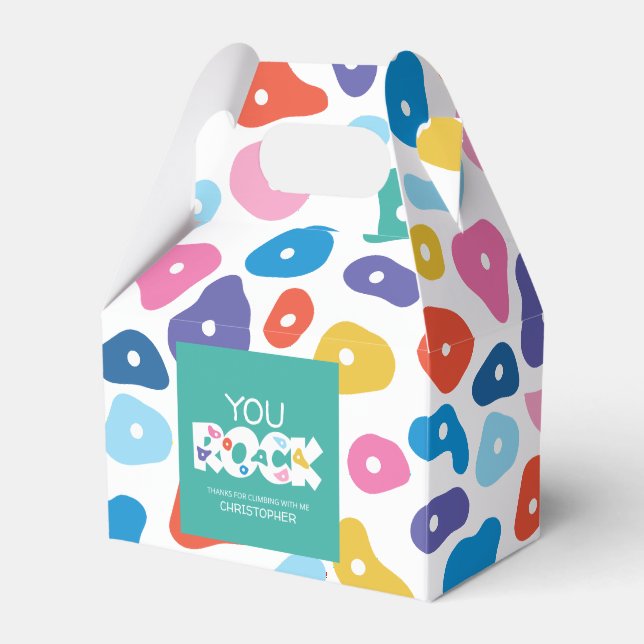 Colourful Rock Climbing Foot Holds Favour Box (Front Side)