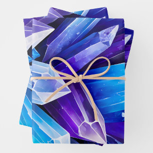Colourful Rock Crystal Art Wrapping Paper Sheets