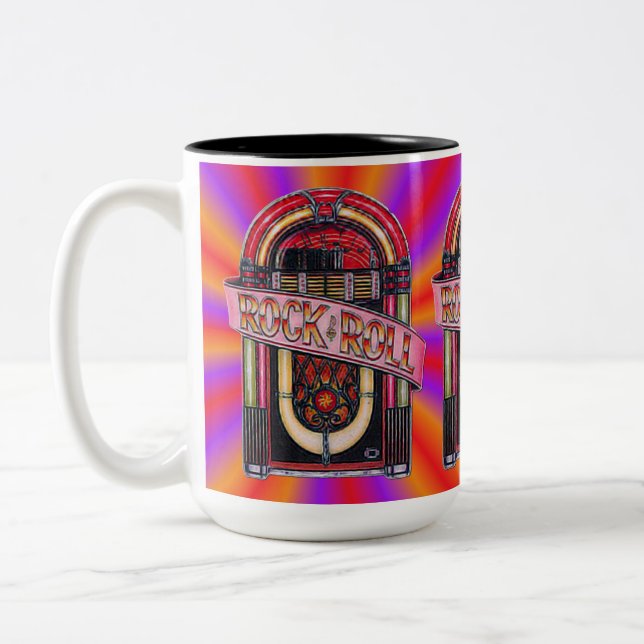 Colourful Rock & Roll Juke Box Retro Mug (Left)