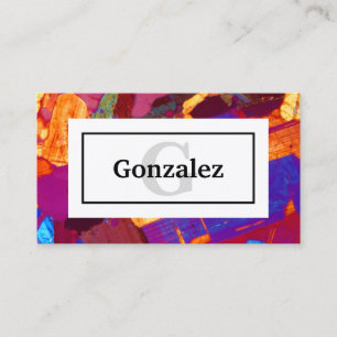 Colourful Rock Thin Section with Name and Monogram Business Card