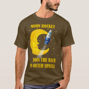 Colourful Rocket Ships Astronaut Moon Rocket Vinta T-Shirt
