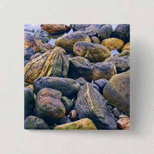 Colourful rocks 15 cm square badge