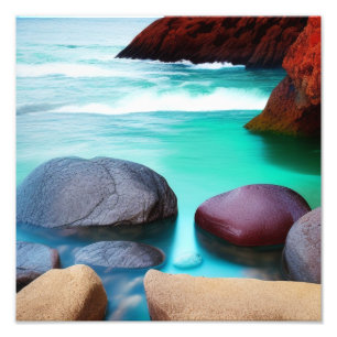  Colourful Rocks in a Turquoise Sea Photo Print