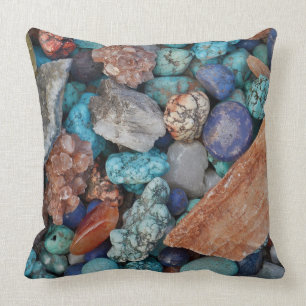 Colourful rocks, stones, pebbles design cushion