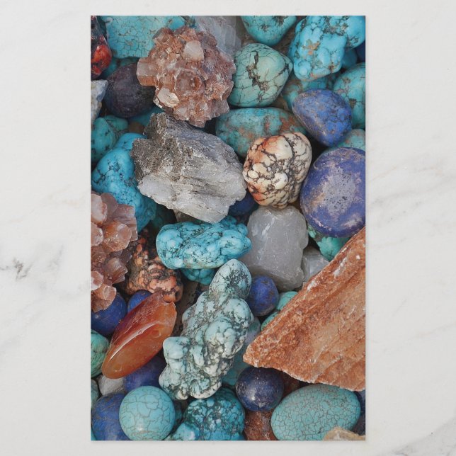 Colourful rocks, stones, pebbles design stationery (Front)
