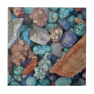 Colourful rocks, stones, pebbles design tile