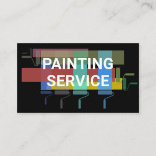 Colourful Roller Paint Brushes Painting Business Card