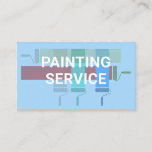 Colourful Roller Paint Brushes Painting Business Card