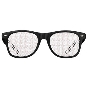 Colourful rolls of wrapping paper featuring variou retro sunglasses