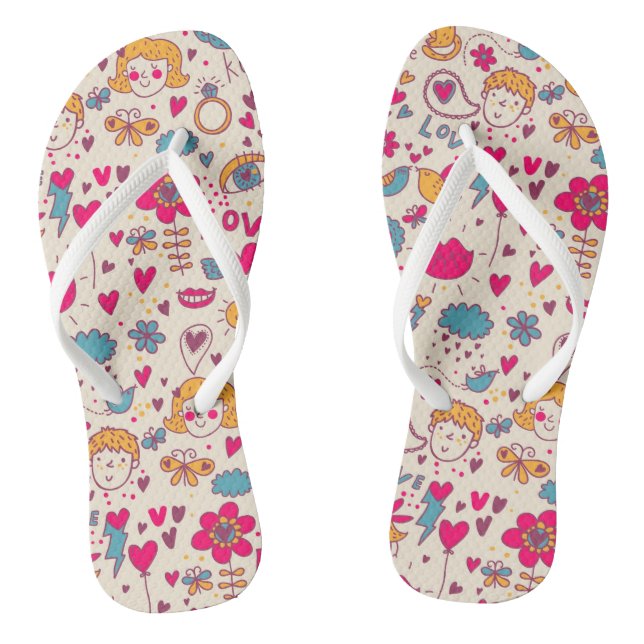 Colourful romantic pattern jandals (Footbed)