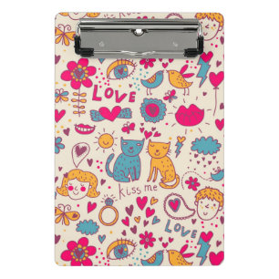 Colourful romantic pattern mini clipboard