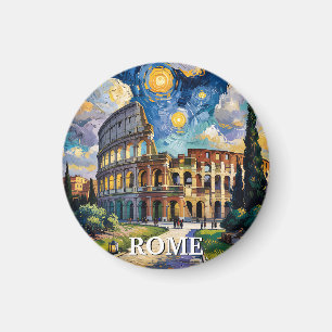 Colourful Rome Italy Colosseum in Van Gogh Style Magnet