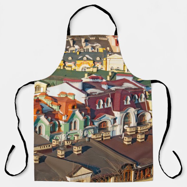 Colourful roofs in winter in Kiev, Ukrainevariegat Apron (Front)