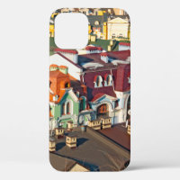 Colourful roofs in winter in Kiev, Ukrainevariegat