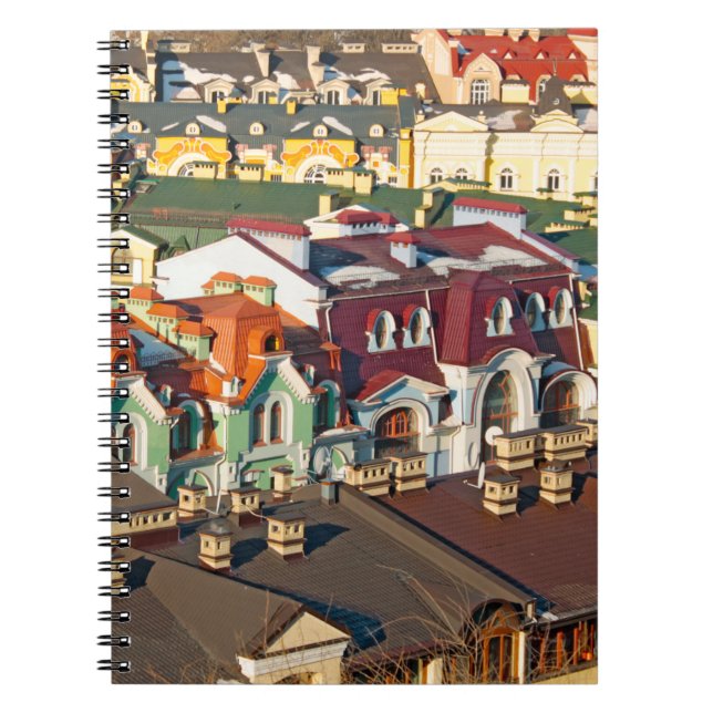 Colourful roofs in winter in Kiev, Ukrainevariegat Notebook (Front)